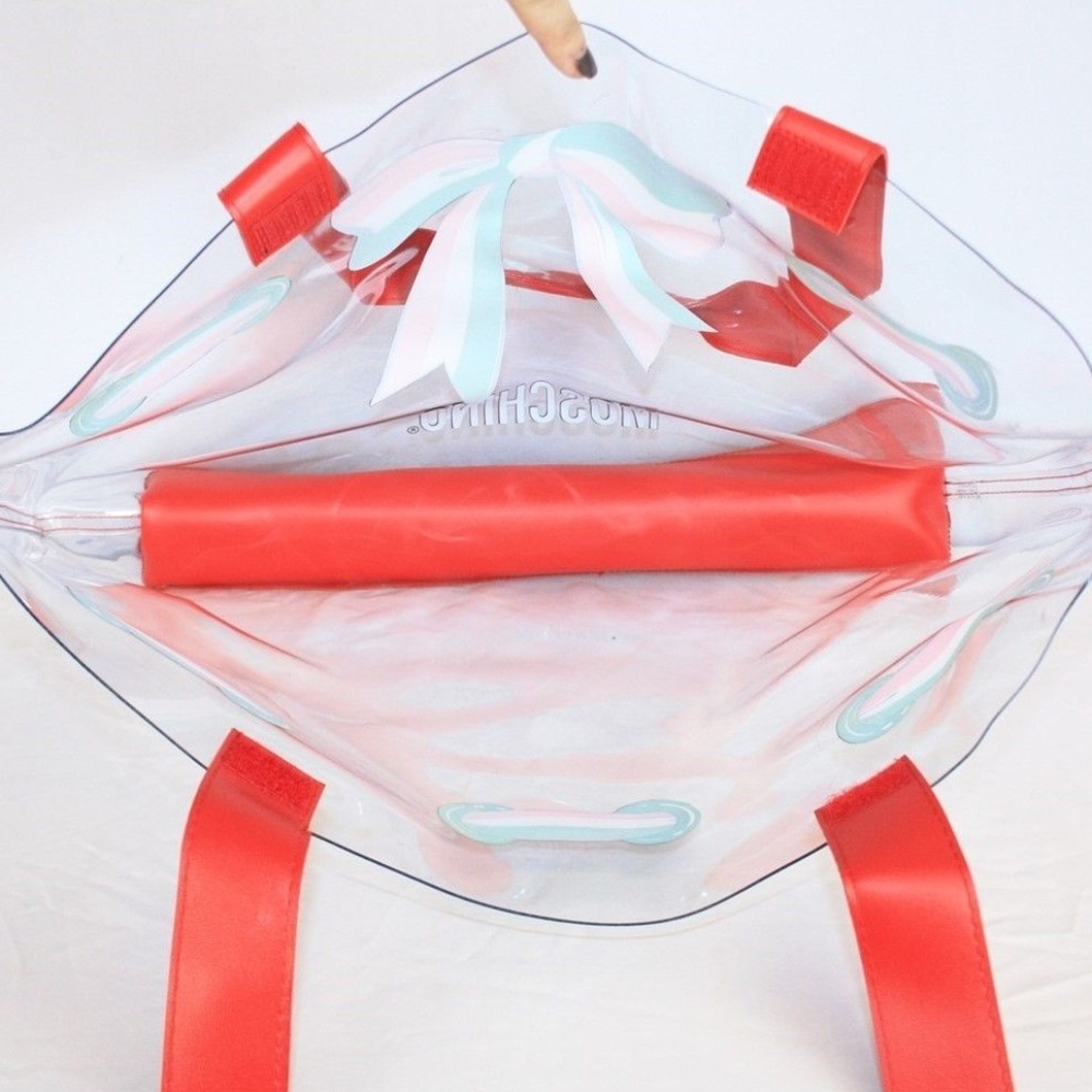 MOSCHINO XL Italian Bow Clear Shopper Tote-NEW! - Picture 6 of 6